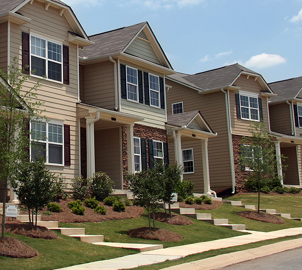 row of new townhouses or condominiums